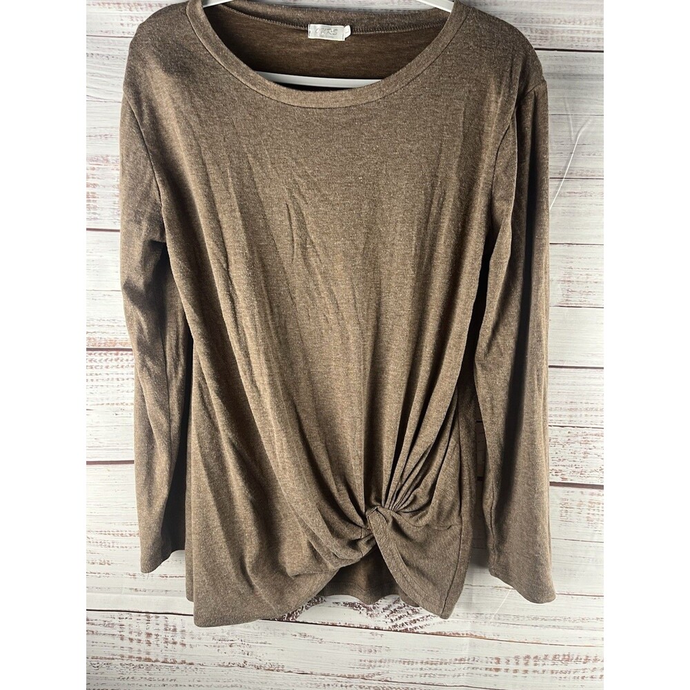 Ours Sweater Women’s Large Brown Long Sleeve Tie Front Pullover